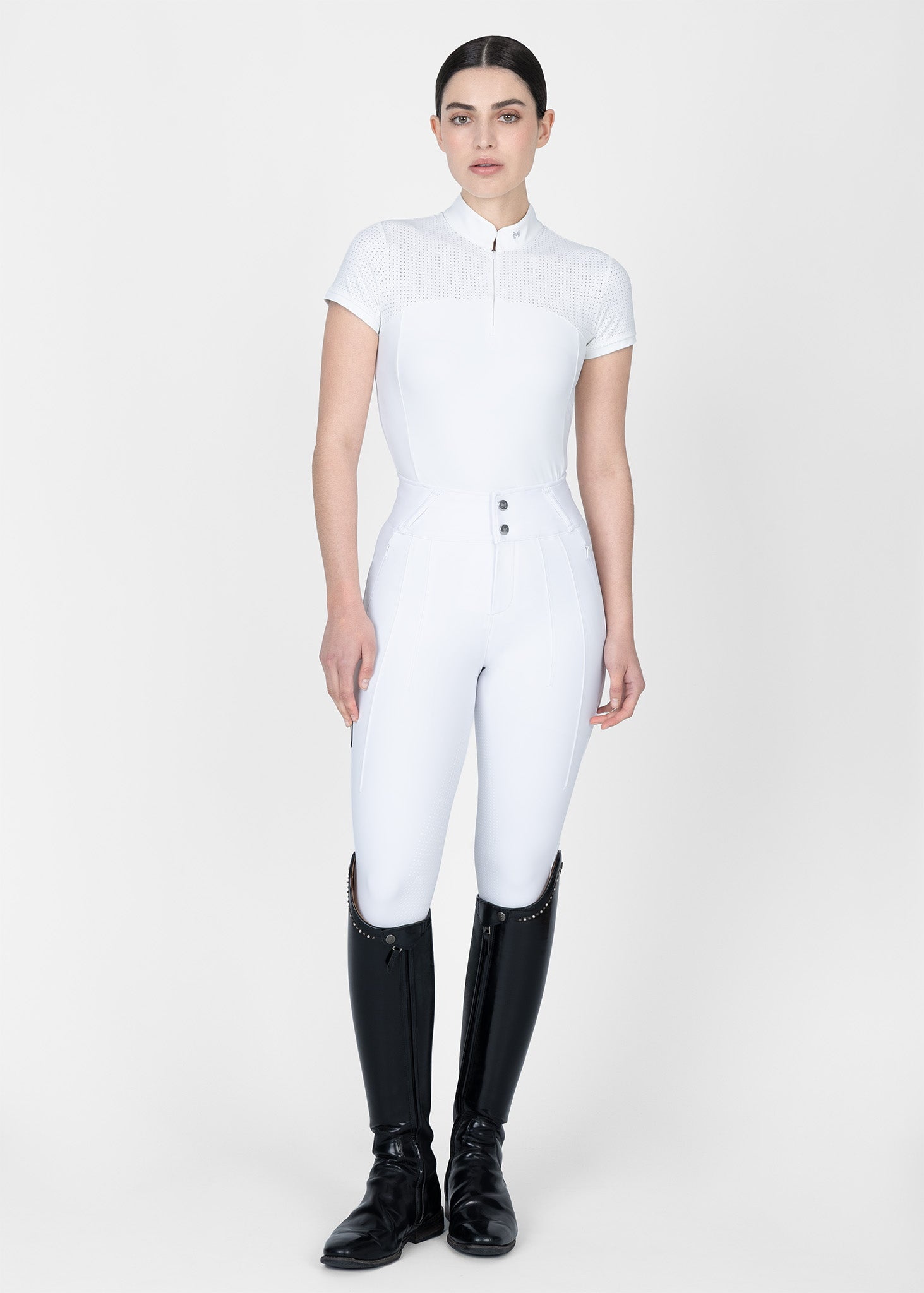 MAXIMILIAN EQUESTRIAN Grace Kurzarm Turniershirt weiß