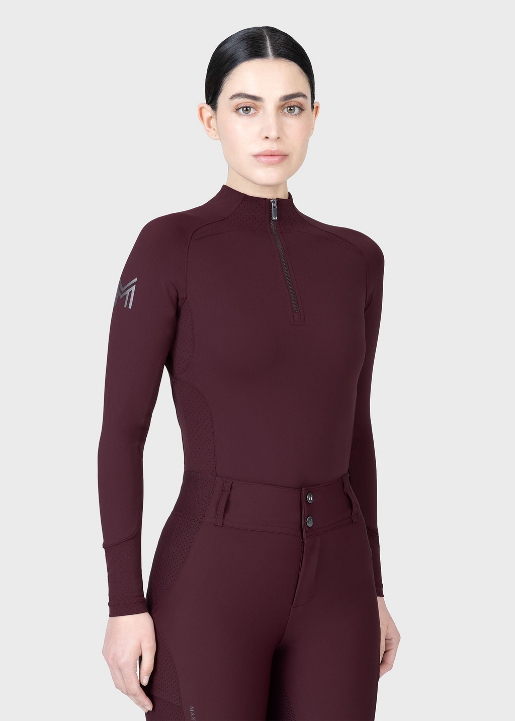 MAXIMILIAN EQUESTRIAN Aero Langarm Base Layer burgundy