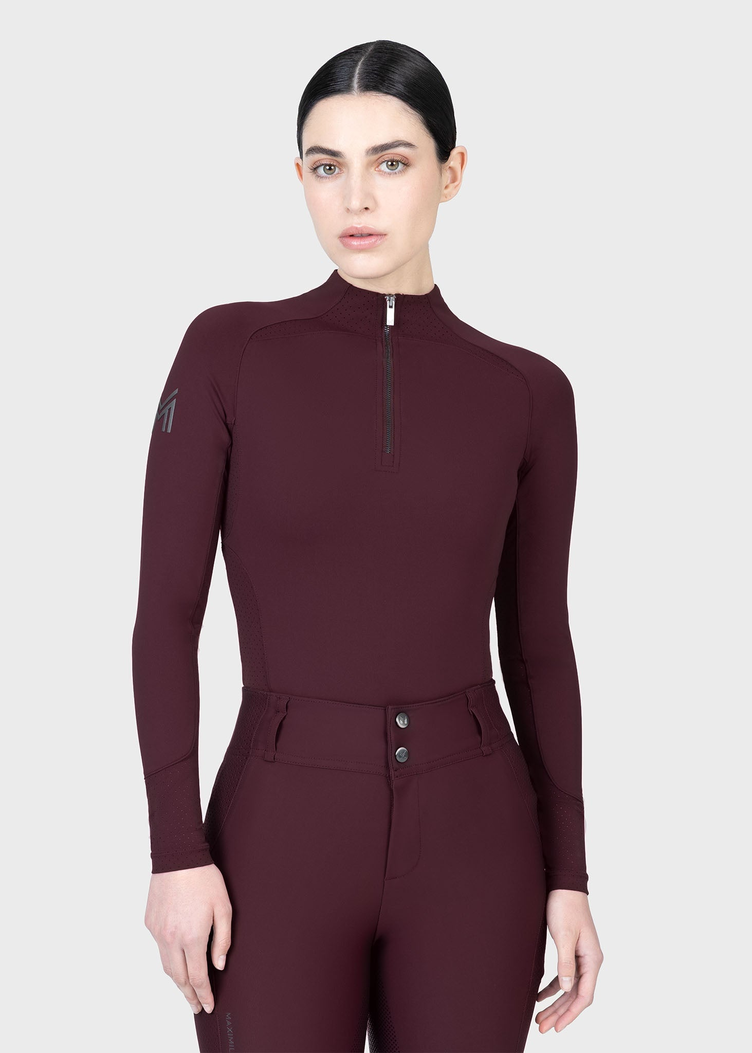 MAXIMILIAN EQUESTRIAN Aero Langarm Base Layer burgundy