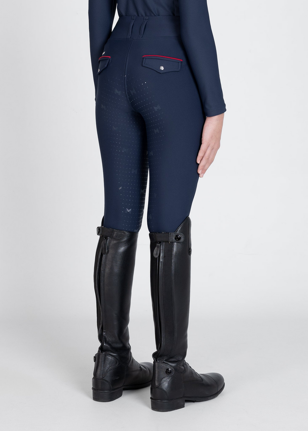 MAXIMILIAN EQUESTRIAN YR Pro Riding Leggings navy red