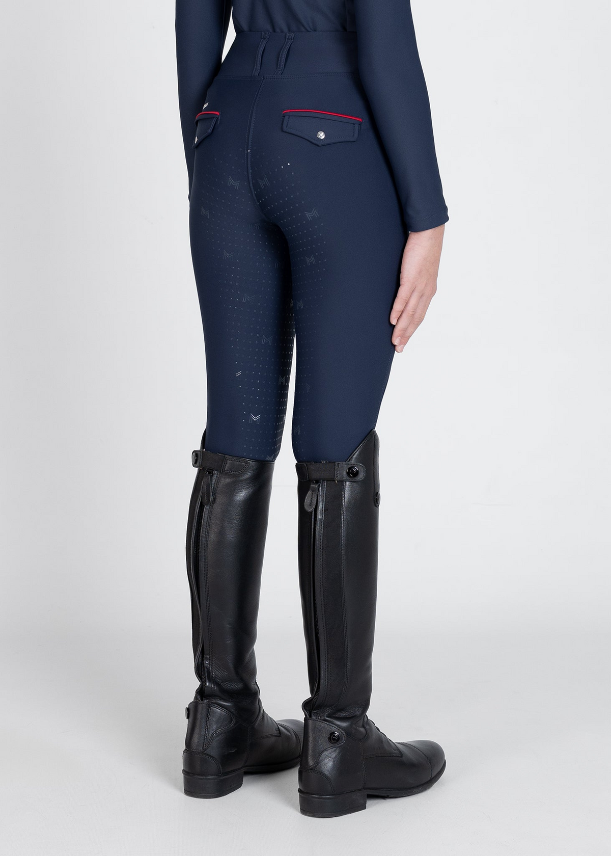 MAXIMILIAN EQUESTRIAN YR Pro Riding Leggings navy red