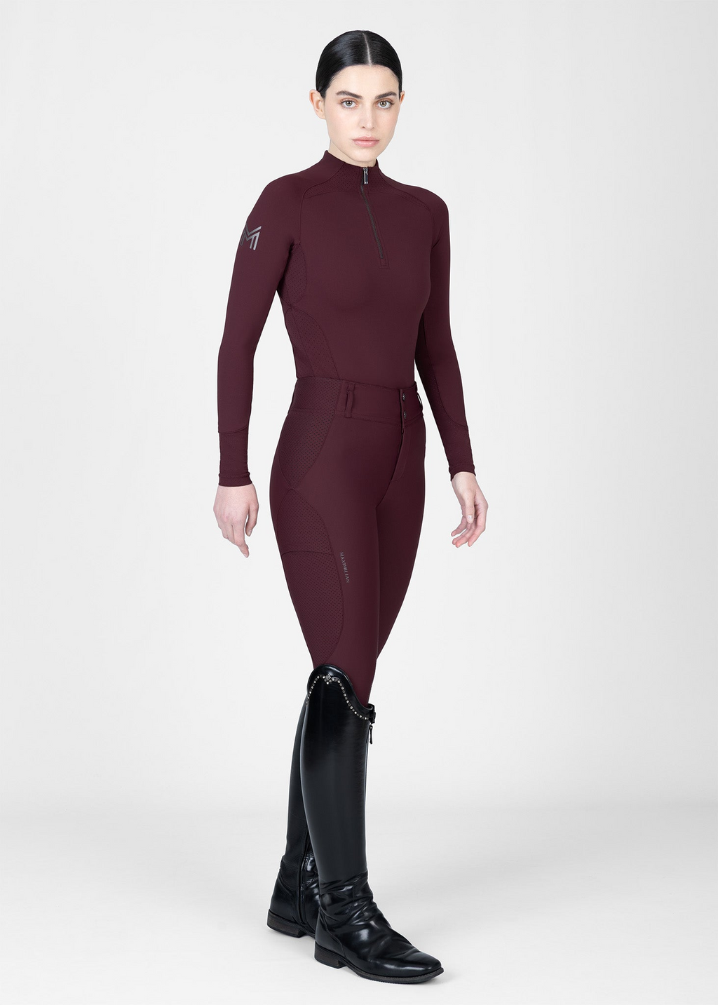 MAXIMILIAN EQUESTRIAN Aero Langarm Base Layer burgundy