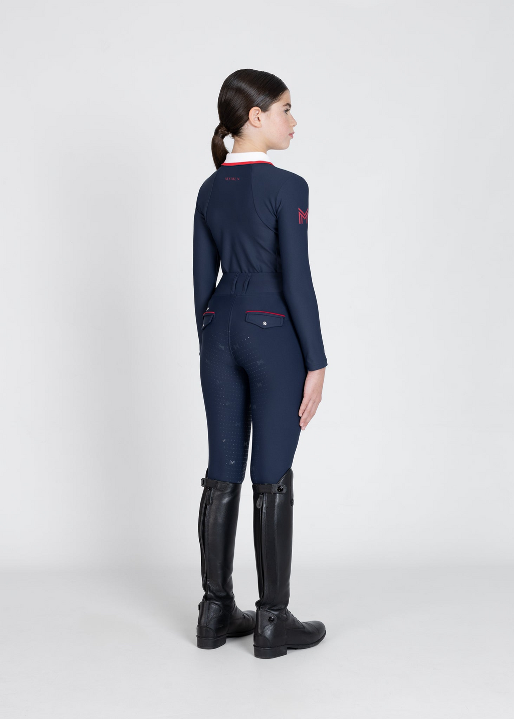 MAXIMILIAN EQUESTRIAN YR Pro Riding Leggings navy red