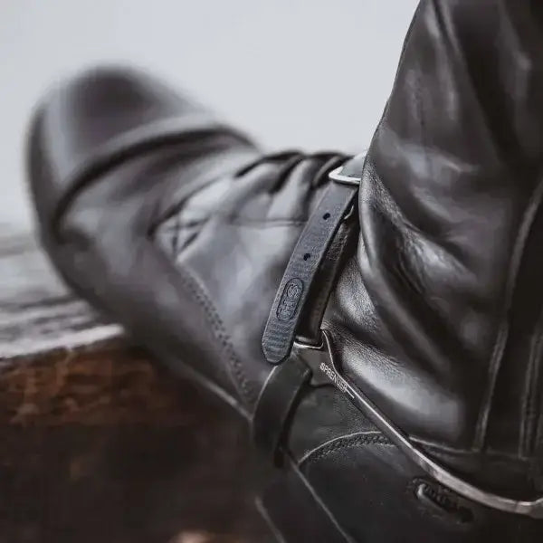 SPRENGER Sporenriemen BIOTHAN schwarz 45cm Schnalle Silber